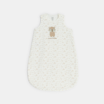 كيس نوم خفيف بطبعة، باللون الأبيض لحديثي الولادة